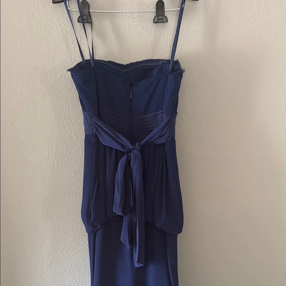BCBGMaxAzria Blue ruella 💯 silk for Weddings prom formal occasion - Picture 5 of 13